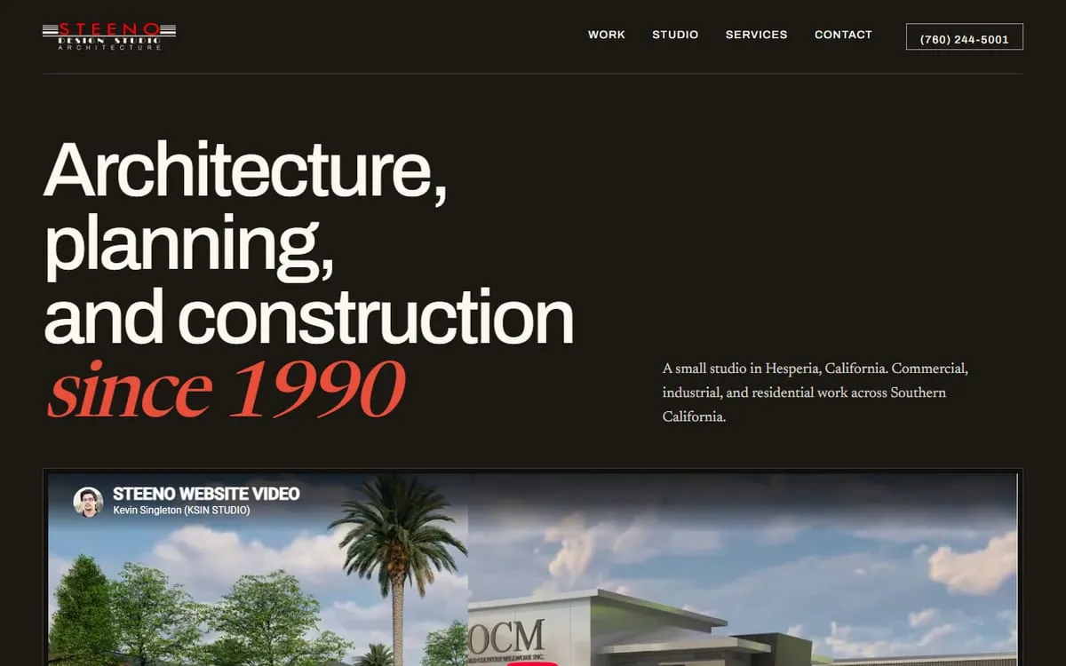 The Steeno Design Studio redesign homepage